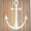 Rustic Wooden Planks Anchor Shower Curtain - LB Nautical Ocean Yellow Background Bathroom Decor