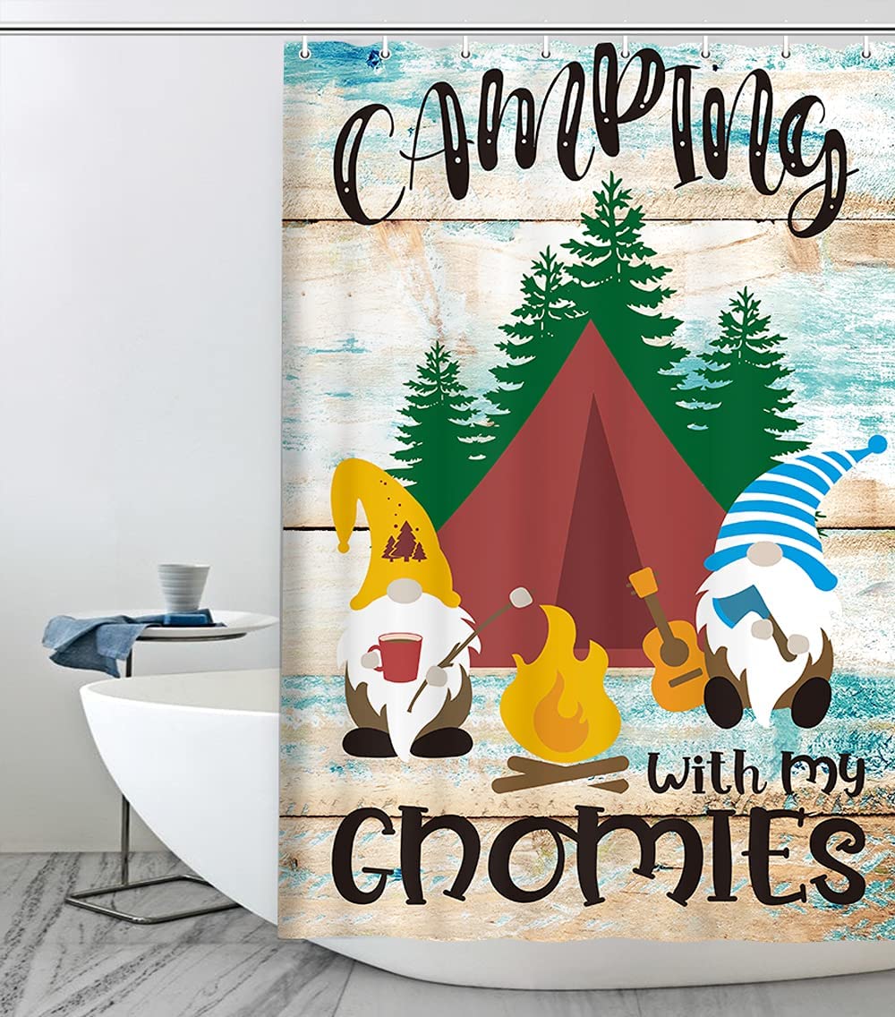 Rustic Wooden Stall Happy Camp Decorations Bathroom Decor With Camper Rv Shower Curtain For Bathroom