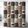 Rustic Woodland Animals Shower Curtain - Vintage Cabin Bathroom Decor