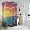 Rustic and Cozy Sunrise Sunshine Shower Curtain - Inviting and Warm Bathroom Decor with Modern Watercolor Art Print