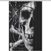 Rustproof Hooks Fabric Shower Curtain with Pirate and Skull Compass Print