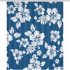 Rustproof Hooks Hawaii Flower Shower Curtain Fabric For Bathroom