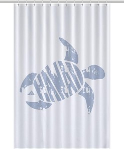 Rustproof Hooks Hawaii Turtle Shower Curtain Fabric For Bathroom