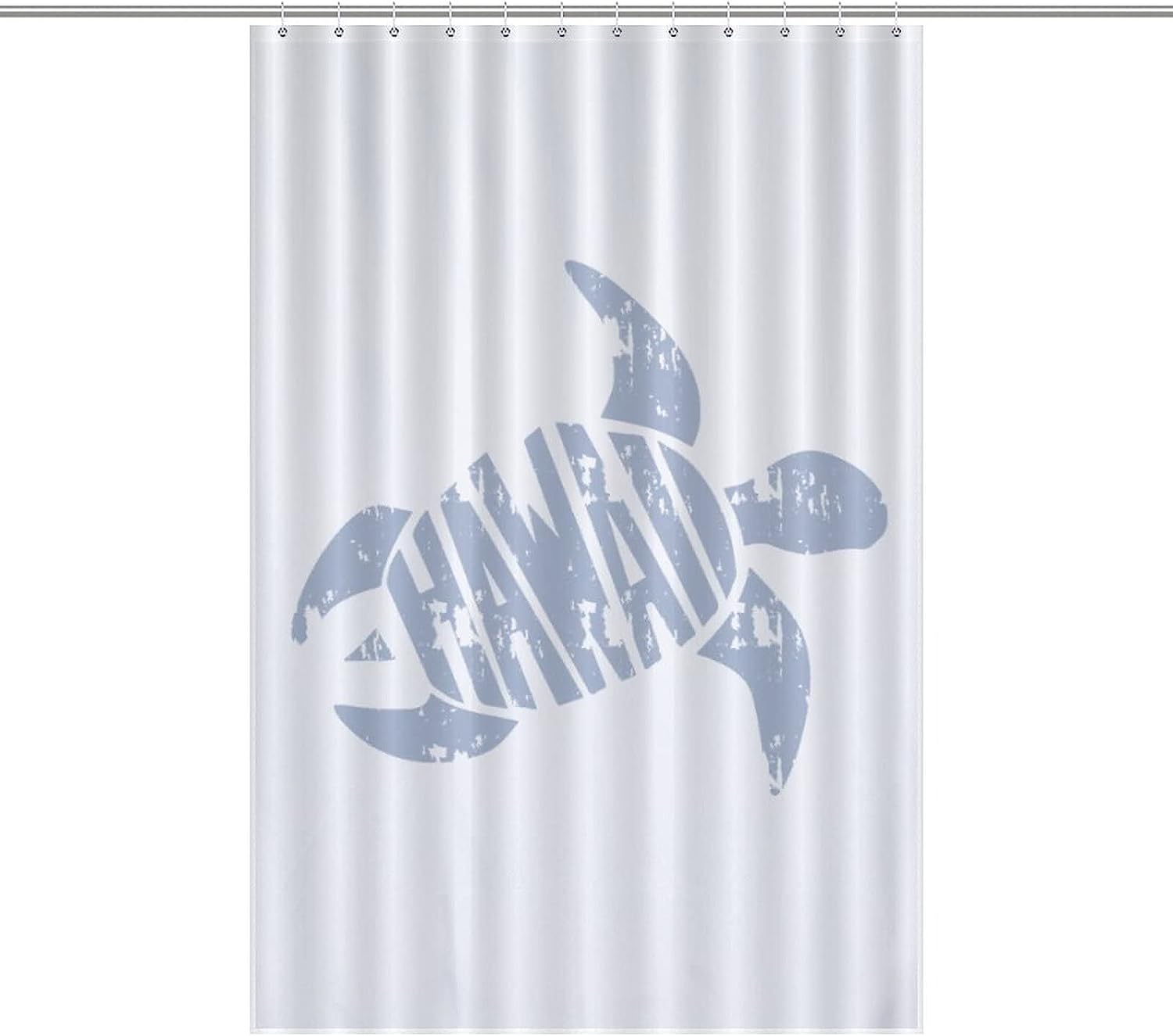 Rustproof Hooks Hawaii Turtle Shower Curtain Fabric For Bathroom