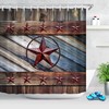 Rusty Texas Barn Door Plank Shower Curtain with Estrela Madeira Portƒ£o Quote