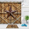 Rusty Texas Star Rustic Barn Door Fabric Shower Curtain Bathroom Accessory