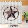 Rusty Texas Star Shower Curtain - Waterproof Fabric Bathroom Decor with Hooks