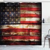 Rusty Vintage American Flag Print Shower Curtain