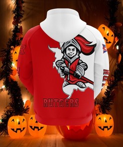 Rutgers Scarlet Knights 3D Zip Hoodie With Mascot Perfect For Every Fan