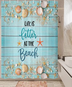 Rv Camper Beach Shells Small Shower Curtain For Compact Bath Spaces