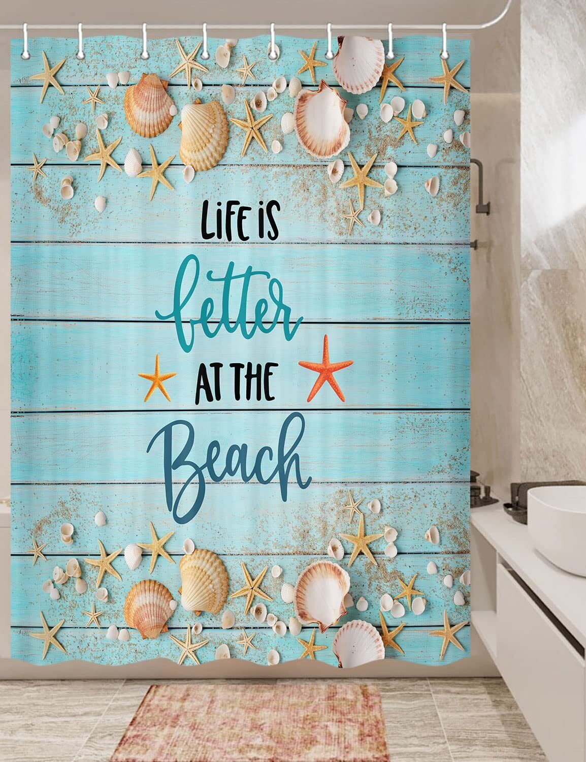 Rv Camper Beach Shells Small Shower Curtain For Compact Bath Spaces