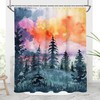 Rv Camper Watercolor Forest Shower Curtain For Travel Bathroom