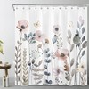 SCECALA Boho Flower White Grey Green Floral Shower Curtain- Add Some Bohemian Vibes to Your Bathroom