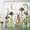 SCECALA Easter Rabbit Mushroom Bathroom Curtain Waterproof Fabric- Celebrate Easter with This Cute Shower Curtain