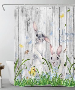 SCECALA Easter Shower Curtain- Add a Fresh Spring Look to Your Bathroom