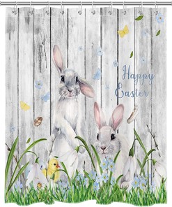 SCECALA Easter Shower Curtain- Add a Fresh Spring Look to Your Bathroom