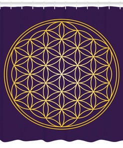 Sacred Circle Overlap Geometric Pattern Shower Curtain For Modern Bathroom Decor