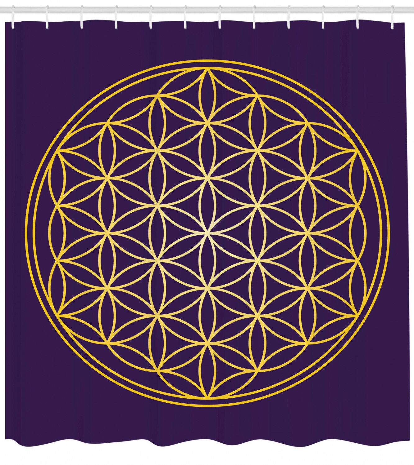 Sacred Circle Overlap Geometric Pattern Shower Curtain For Modern Bathroom Decor