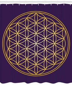 Sacred Circle Overlap Geometric Pattern Shower Curtain For Modern Bathroom Decor