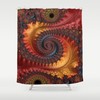 Sacred Geometry Spiral Shower Curtain with 4 Color Options for Bathroom Decor Idea