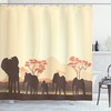 Safari Animal Elephant African Shower Curtain For Bathroom Decor
