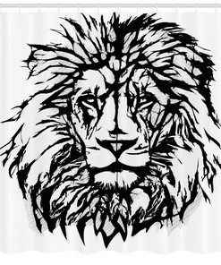 Safari Animal Print Savannah Lion Shower Curtain