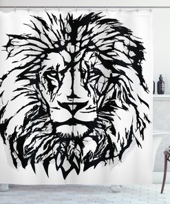 Safari Animal Print Savannah Lion Shower Curtain