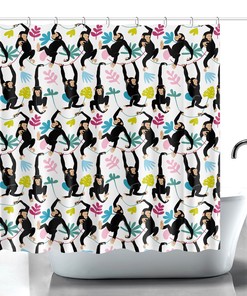 Safari Animals Jungle Bathroom Decor Shower Curtain- Waterproof and Kid-friendly Bathroom Accessory 