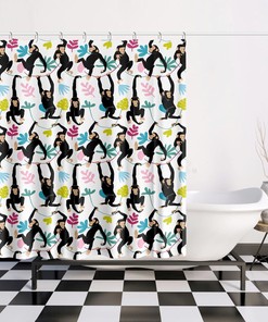 Safari Animals Jungle Bathroom Decor Shower Curtain- Waterproof and Kid-friendly Bathroom Accessory