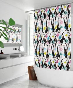 Safari Animals Jungle Bathroom Decor Shower Curtain- Waterproof and Kid-friendly Bathroom Accessory