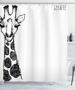 Safari Giraffe African Shower Curtain For Bathroom Decor