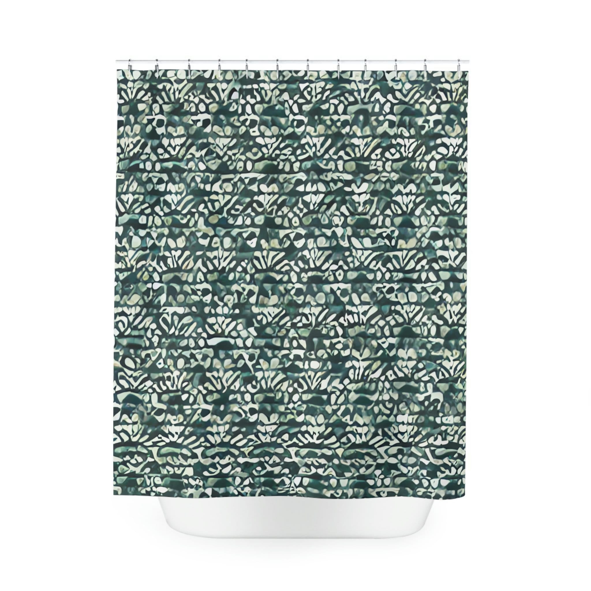 Sage Abstract Botanical Lavender Shower Curtain - Image 2