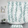 Sage Green Botanical Themed Eucalyptus Leaf Shower Curtain For Fresh Bathroom Decor