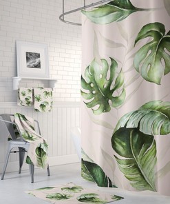 Sage Green Floral Boho Shower Curtain And Minimalist Botanical Bathroom Decor