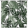 Sage Green White Tropical Leaves Shower Curtain For Jungle Bathroom Decor