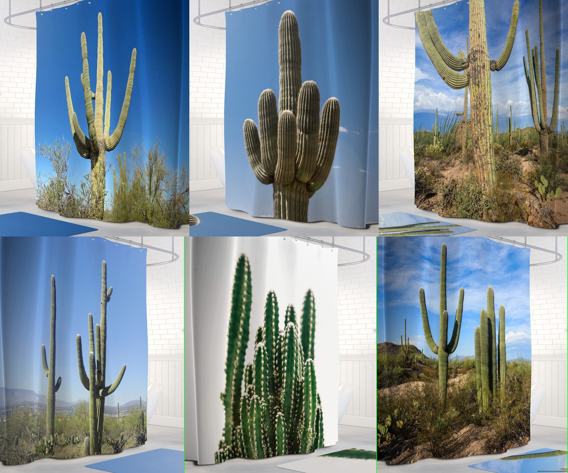 Saguaro Cacti Shower Curtain For A Touch Of Southwestern Charm