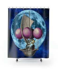 Sail the Moon Nautical Shower Curtain for a Dreamy and Tranquil Bathroom