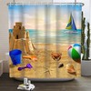 Sailboat Starfish Shower Curtain - Nautical Beach Bathroom Decor