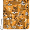 Sailboat and Palm Tree Shower Curtain - Tropical Bathroom Decoration Set with Butter-fly Bath Curtains