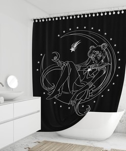 Sailor Moon Anime Merch Shower Curtain for Your Bathroom - Vintage Shower Curtains