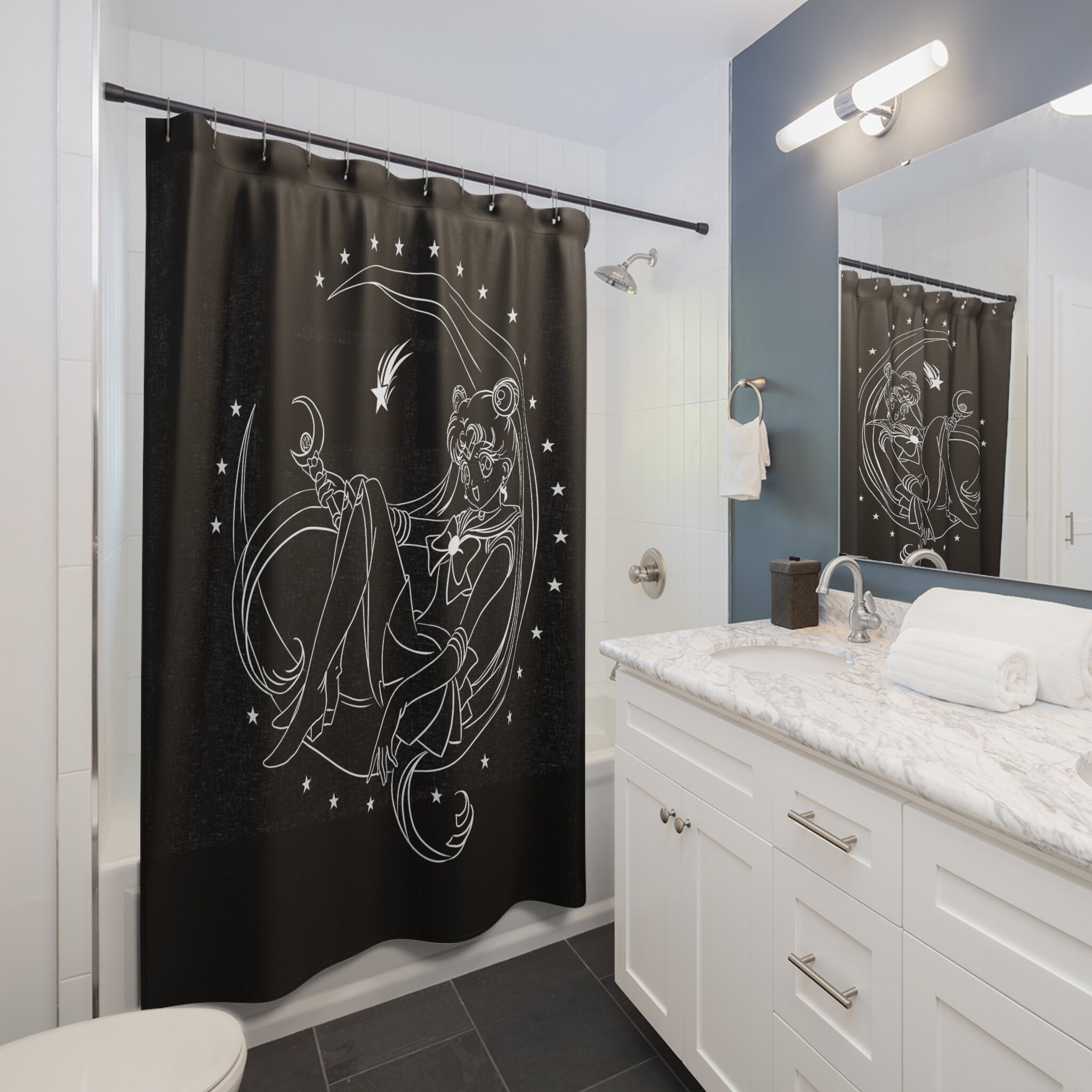 Sailor Moon Anime Merch Shower Curtain for Your Bathroom - Vintage Shower Curtains