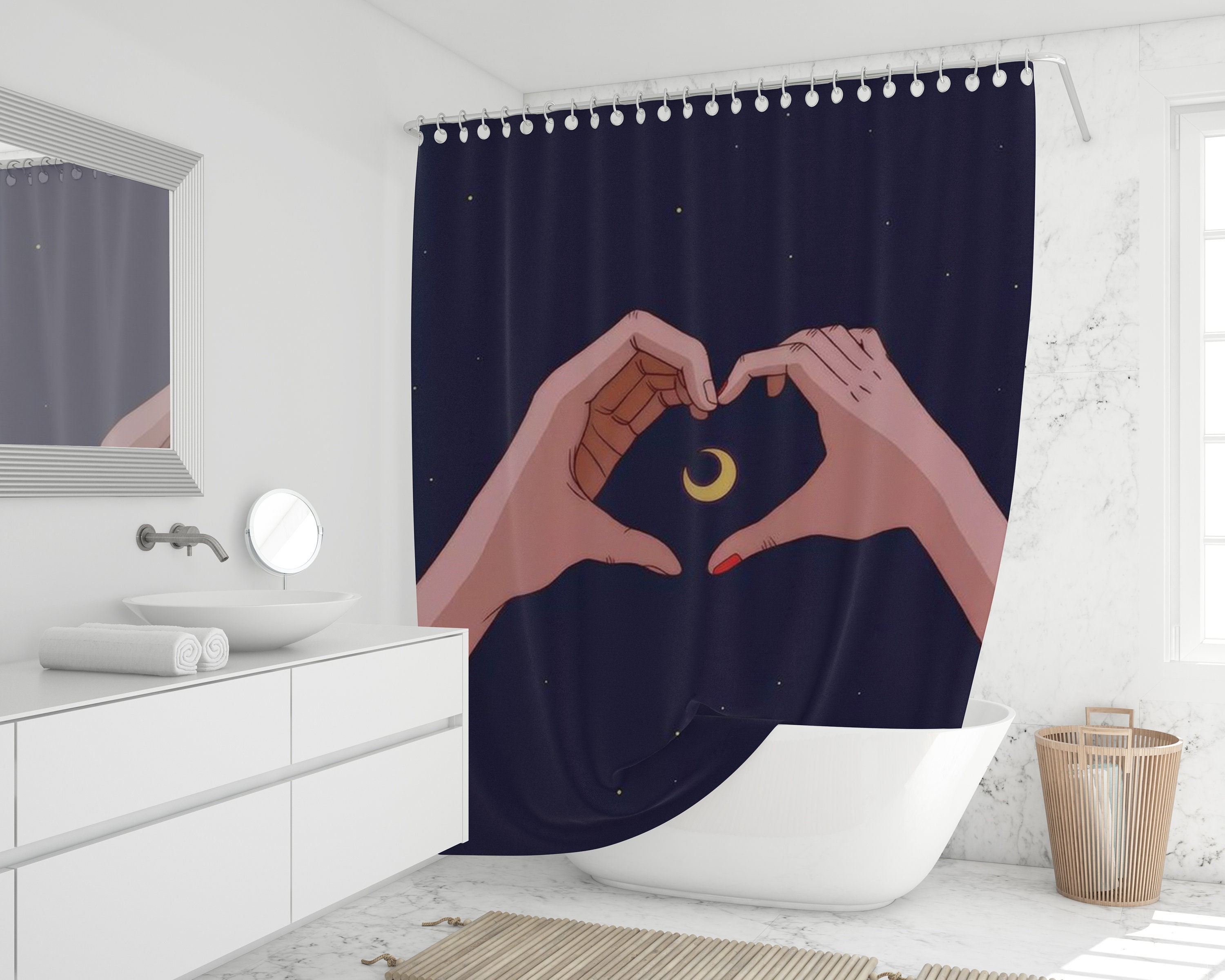 Sailor Moon Anime Shower Curtain for Your Bathroom - Print Shower Curtain