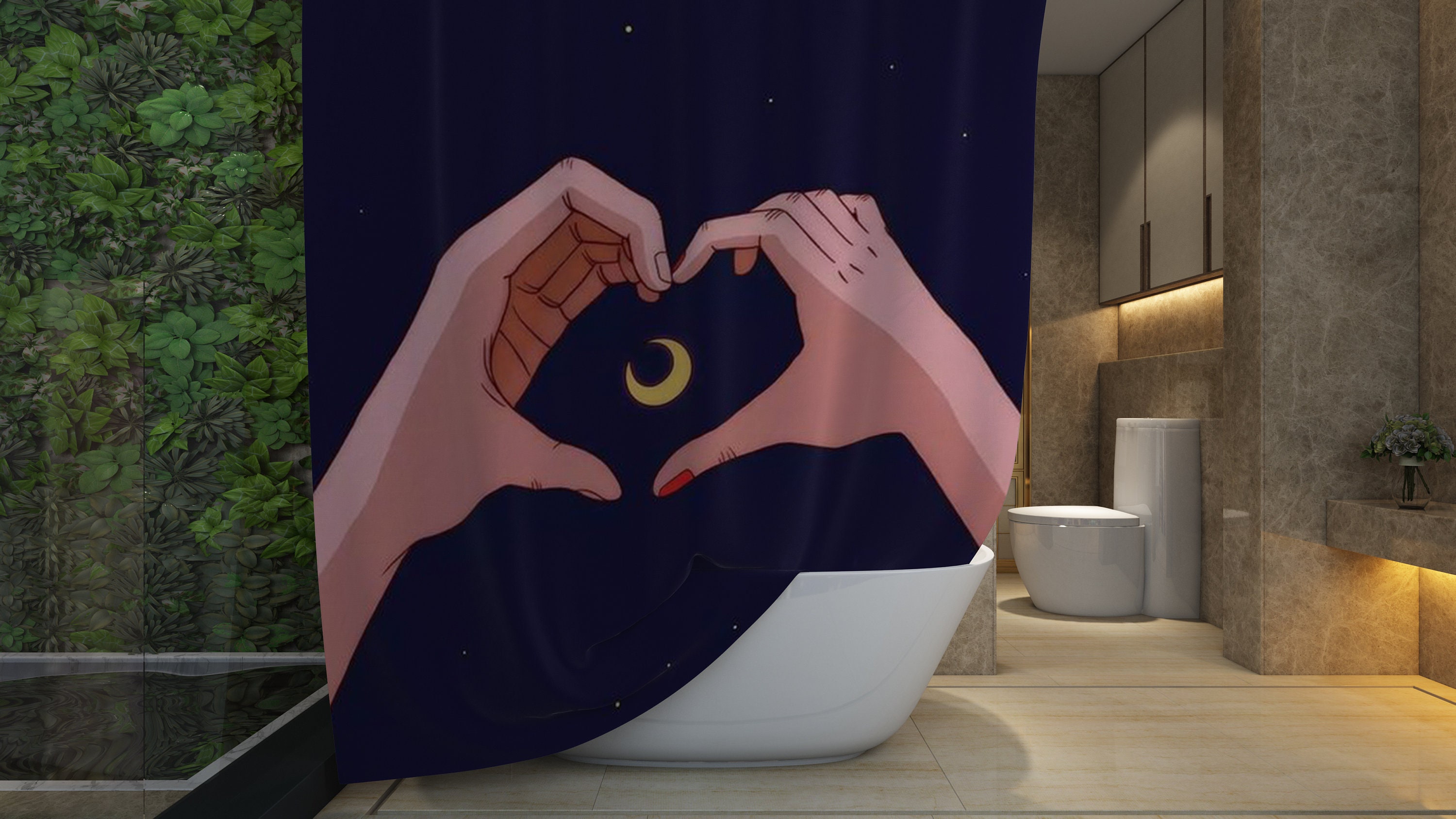Sailor Moon Anime Shower Curtain for Your Bathroom - Print Shower Curtain
