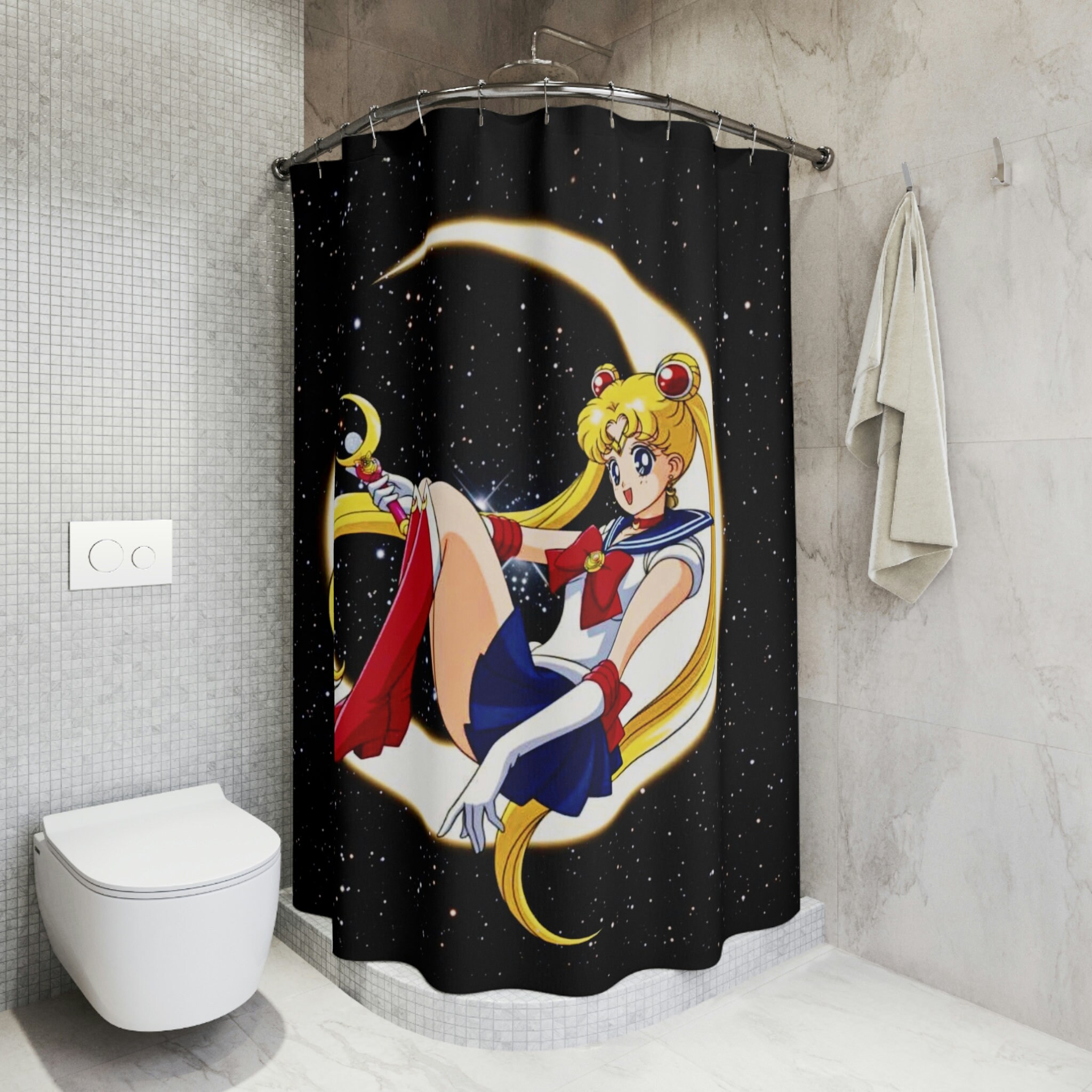 Sailor Moon Printed Shower Curtain - Anime Bathroom Decor
