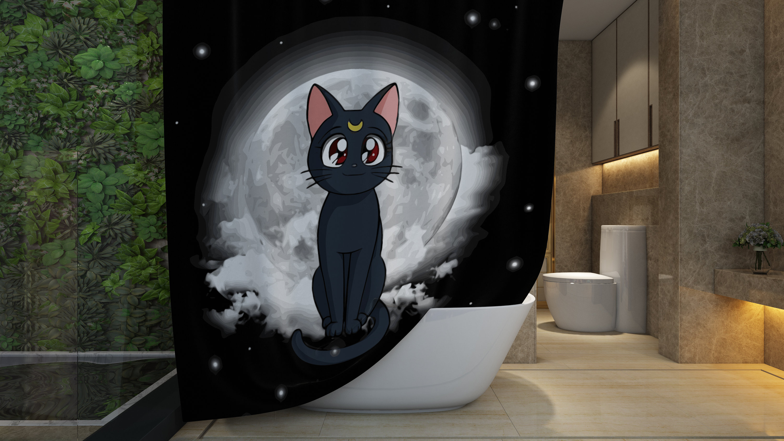 Sailor Moon Unique Anime Shower Curtain for Your Bathroom - Print Shower Curtain