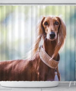 Saluki Dog Pattern Shower Curtain - Awesome Fabric Print Design