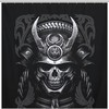 Samurai Skull Modern Durable Washable Bathroom Shower Curtain