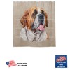 San Bernardo Dog Portrait Brown Art Fabric Bathroom Shower Curtain