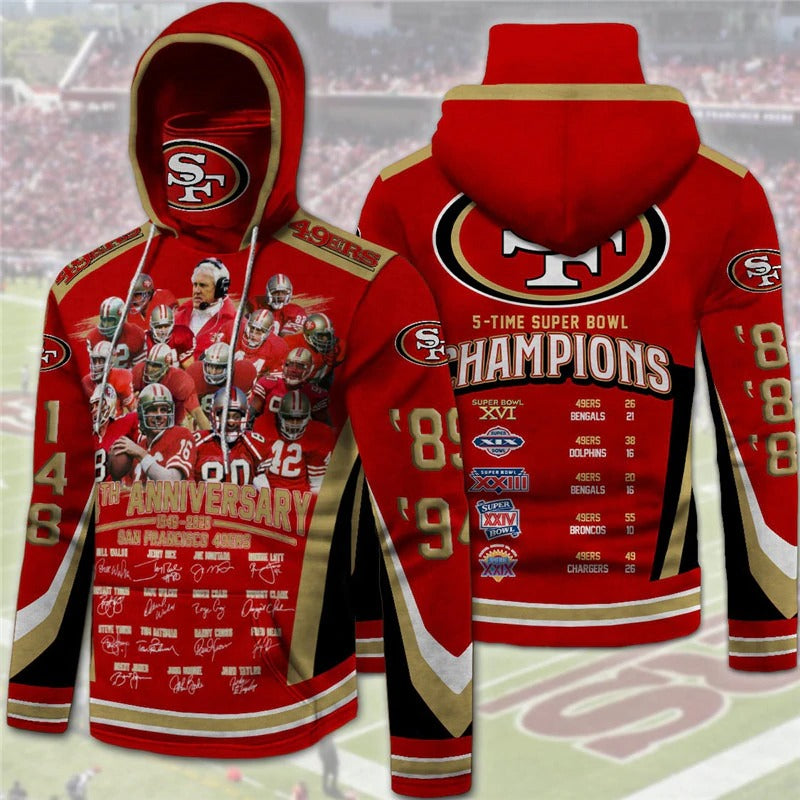San Fran 49Ers 5 Times Super Bowl Champions Mascot 3D All Over Print Hoodie For Fans