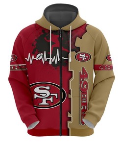 San Francisco 49Ers 3D Skull Hoodie Pullover And Zip Hoodie For Fans
